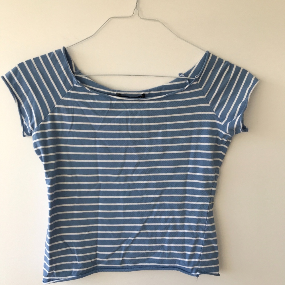 Brandy Melville Semi Off-The-Shoulder Striped Top
